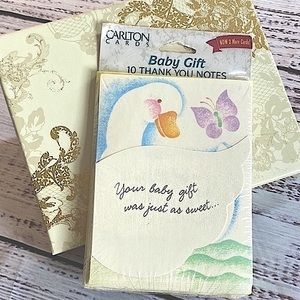 NWT Vintage Carlton Cards Baby Gift Thank You Notes NOS Sealed (10 Total)